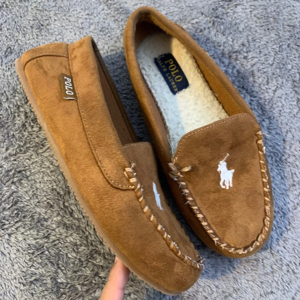 Polo Ralph Lauren‎ Tan Brown Slippers Size 4